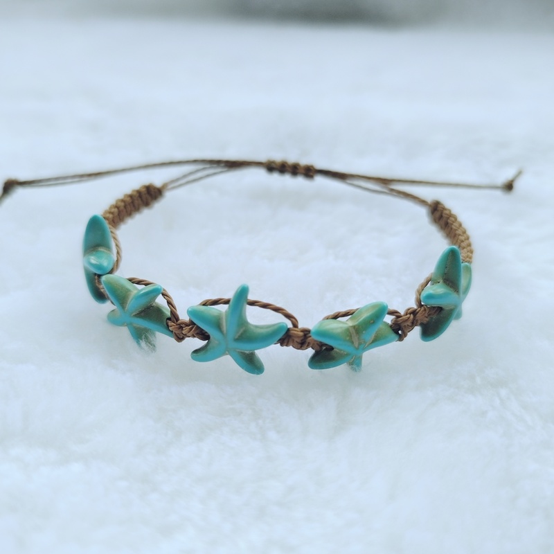 Bohemian Style Turquoise Turtle & Starfish Bracelet